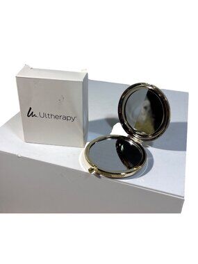 Ultherapy Silver Compact Mirror With Box Dual Sided Magnification